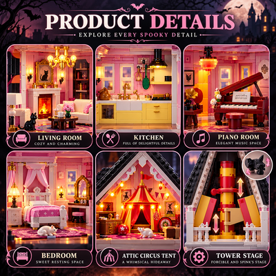 Pink Haunted Mansion Building Set