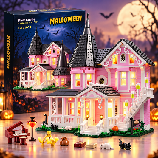 Pink Haunted Mansion Building Set