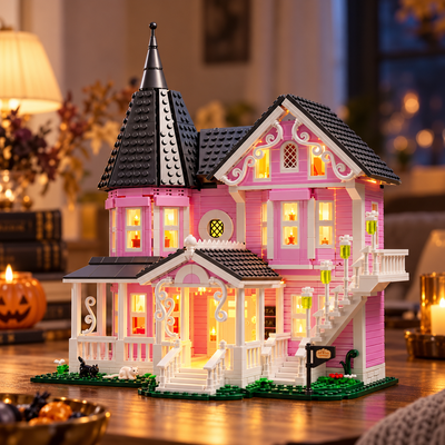 Pink Haunted Mansion Building Set