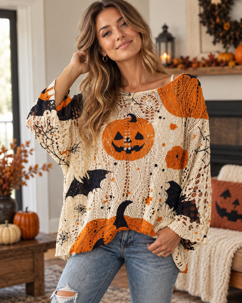 Velara™ Halloween Crochet Sweater