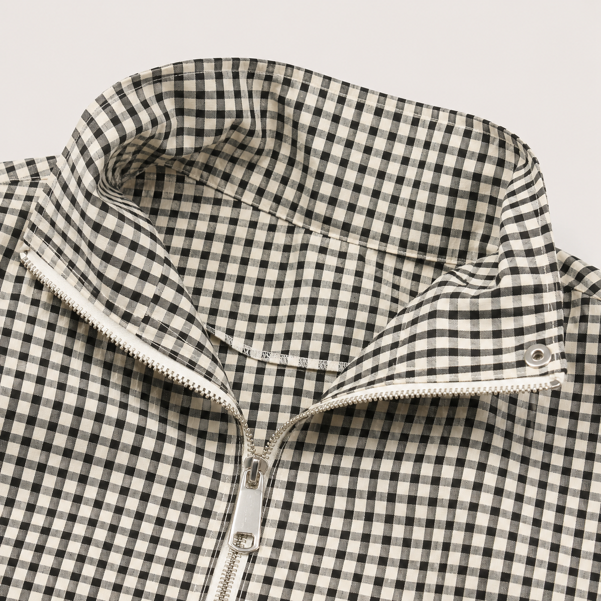 Plaid Cropped Zip Jacket