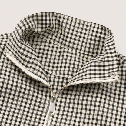 Plaid Cropped Zip Jacket