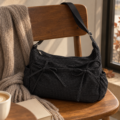 Autumn Plaid Bow Bag