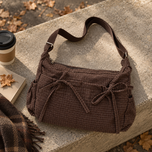 Autumn Plaid Bow Bag