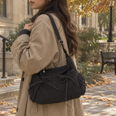 Autumn Plaid Bow Bag