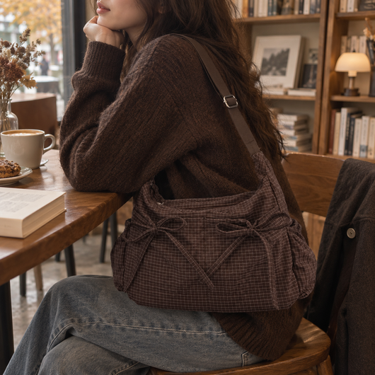 Autumn Plaid Bow Bag