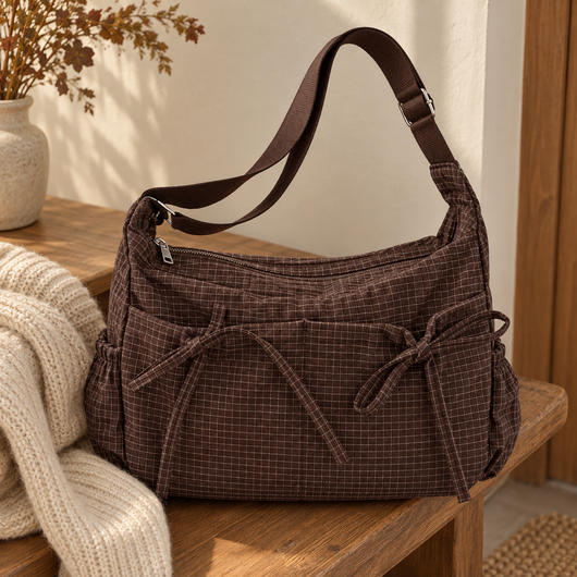 Autumn Plaid Bow Bag