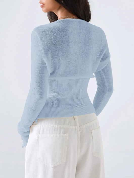 Lace Trim Knit Cardigan