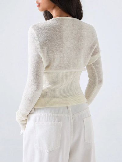 Lace Trim Knit Cardigan